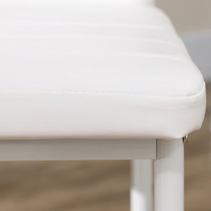 Modern Dining Chairs, Set of 4, High Back PU Leather, White Bar Stools at Gallery Canada