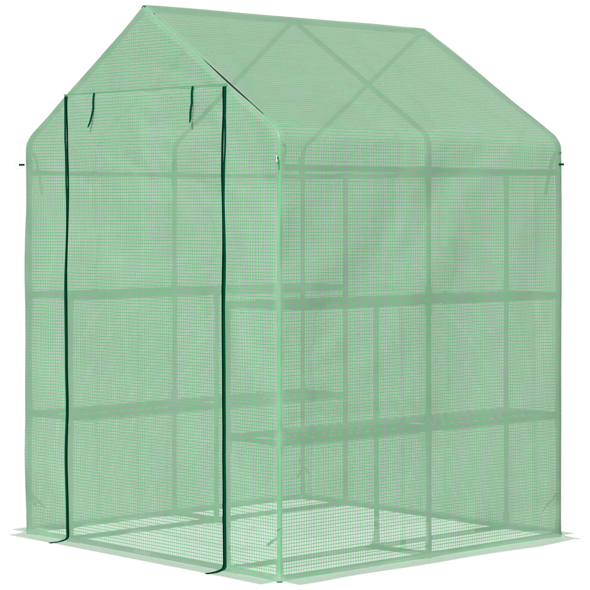 56" x 54" x 74" Walk-In Greenhouse, Portable Garden, 8 Shelves, PE Cover, Green Walk In Greenhouses at Gallery Canada