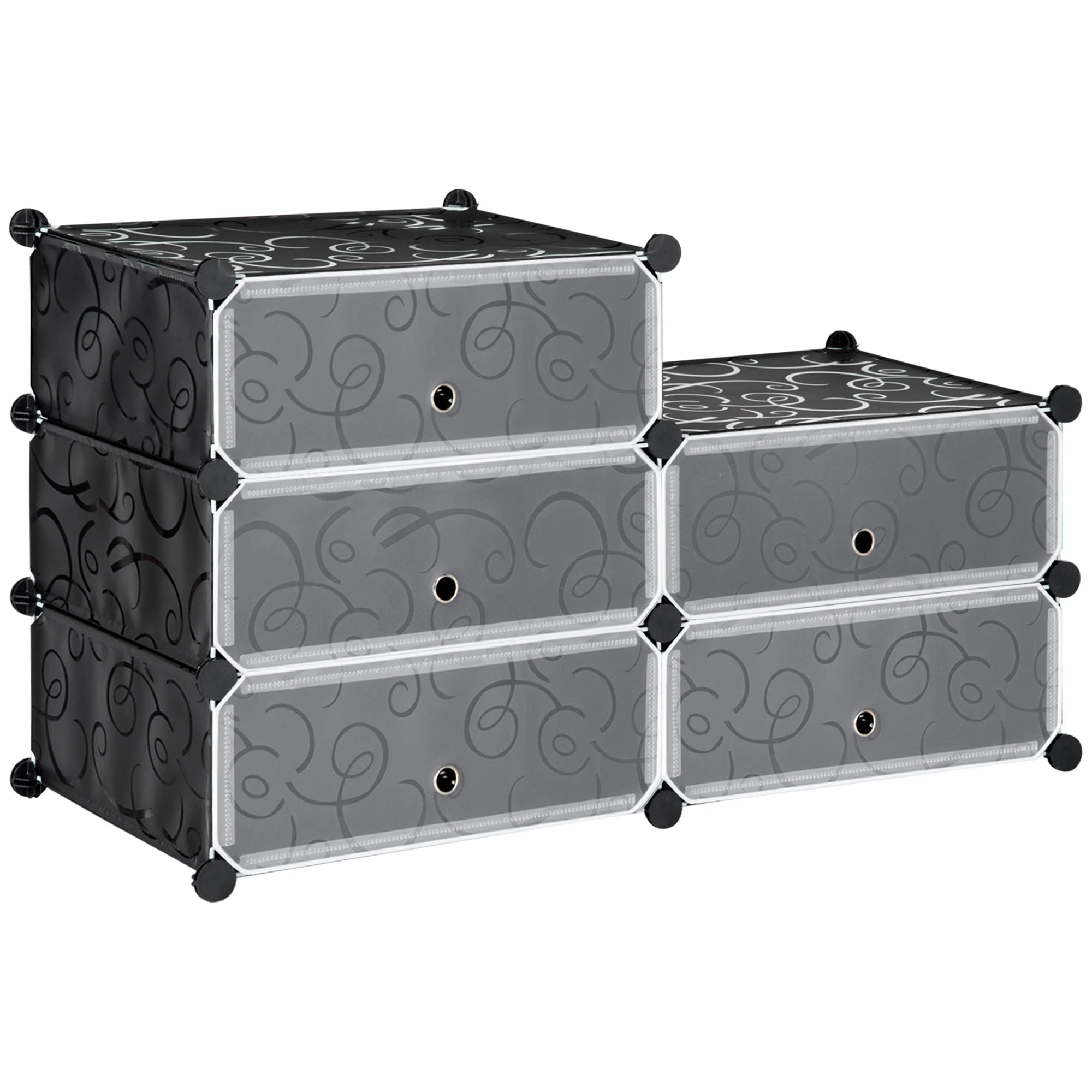 6-Tier Shoe Rack, 6 Cube Storage Organizer, Black Storage Cabinets Black at Gallery Canada
