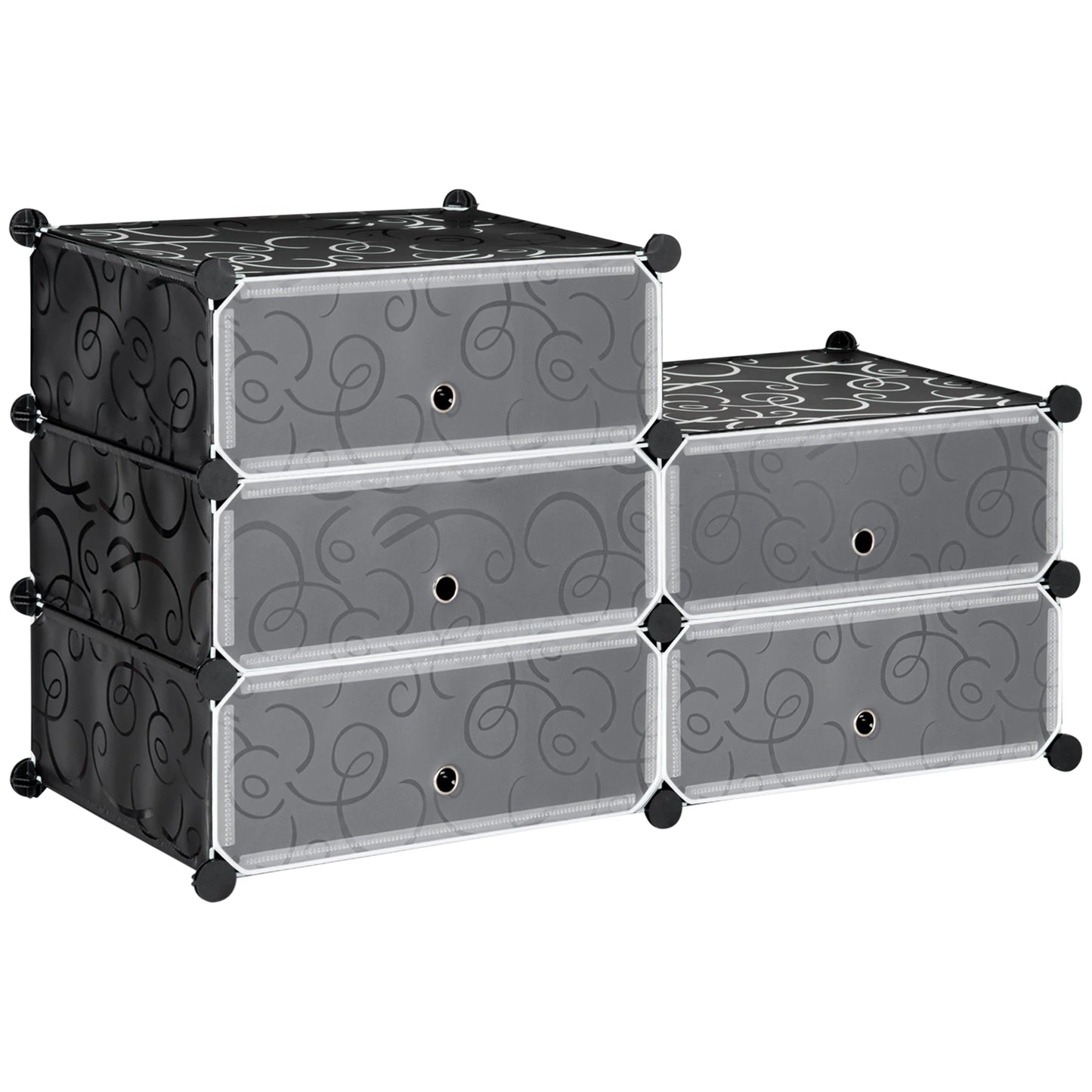 6-Tier Shoe Rack, 6 Cube Storage Organizer, Black Storage Cabinets Black at Gallery Canada