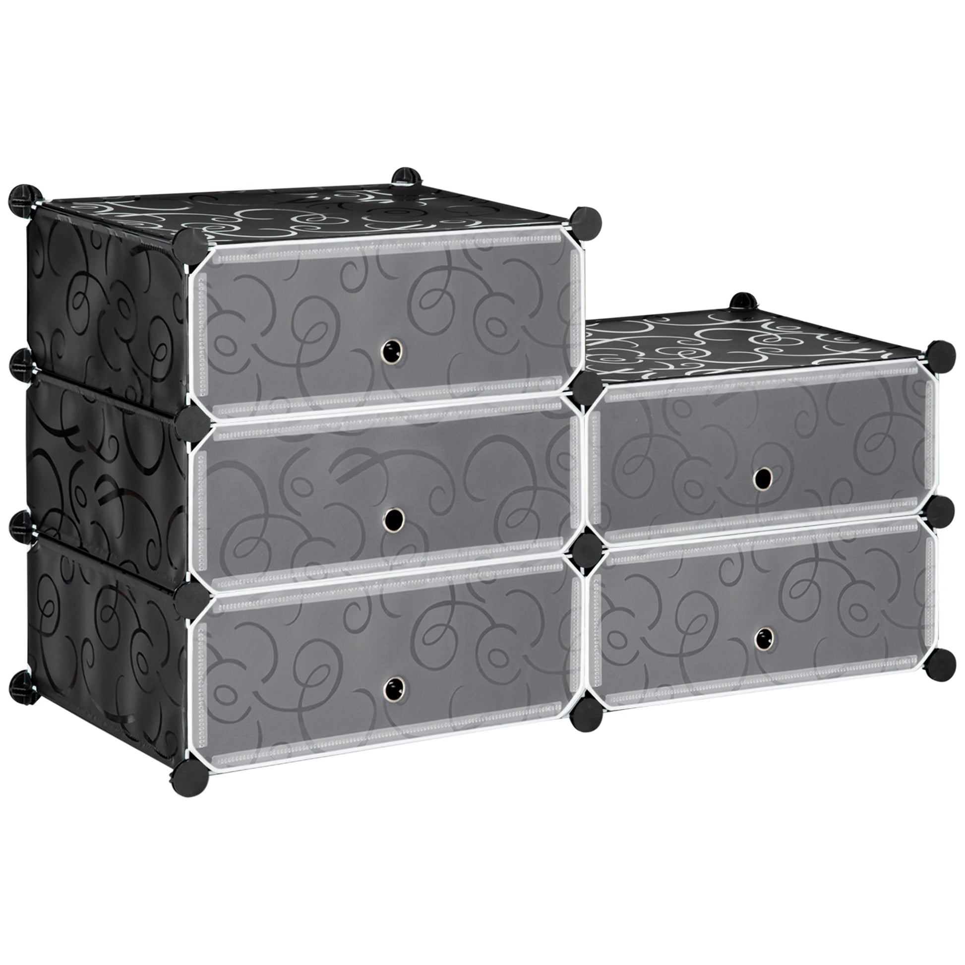 6-Tier Shoe Rack, 6 Cube Storage Organizer, Black Storage Cabinets Black at Gallery Canada