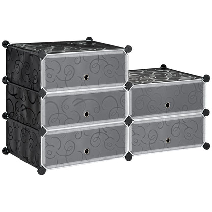 6-Tier Shoe Rack, 6 Cube Storage Organizer, Black Storage Cabinets Black at Gallery Canada