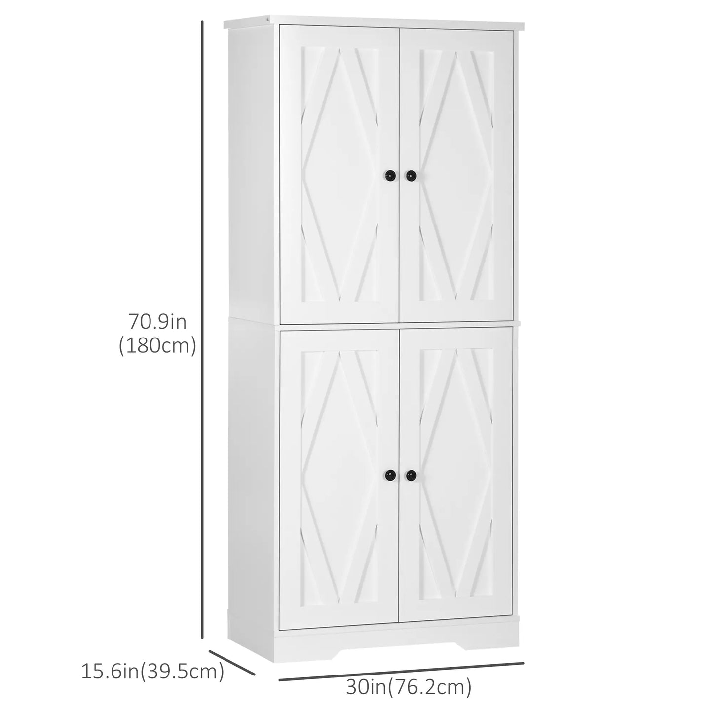 Freestanding Storage Cabinet, Kitchen Pantry with Doors, Shelves Kitchen Pantry Cabinets at Gallery Canada