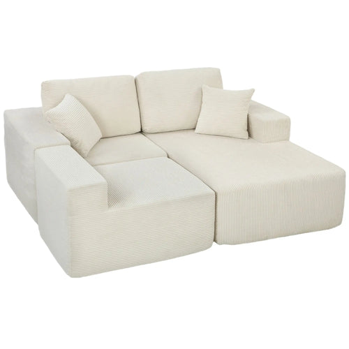 Modular Sectional Sofa, L Shaped Couch Sofa Bed, Cream White