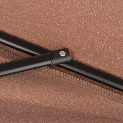 7.5ft Half Umbrella, Crank Handle, Top Vent, Coffee Sun Umbrellas at Gallery Canada