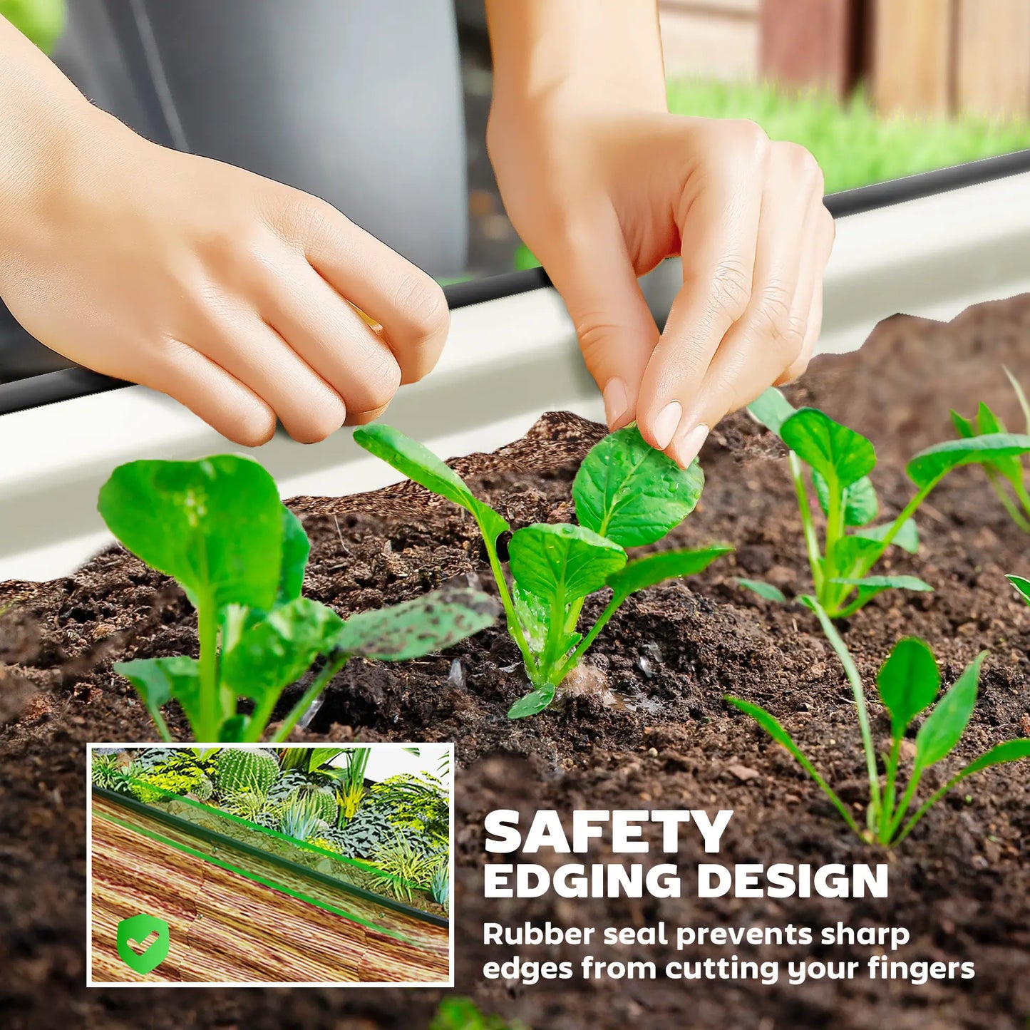 Galvanized Raised Garden Bed, 5 x 2.5 x 2 ft, Brown Wood Effect, Brown