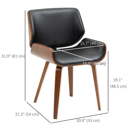 PU Leather Dining Chairs Set of 2, Upholstered Seats, Solid Wood Legs, Black Dining Chairs at Gallery Canada