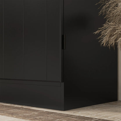 4-Door Storage Cabinet, Adjustable Shelves, 70", Black Kitchen Pantry Cabinets at Gallery Canada