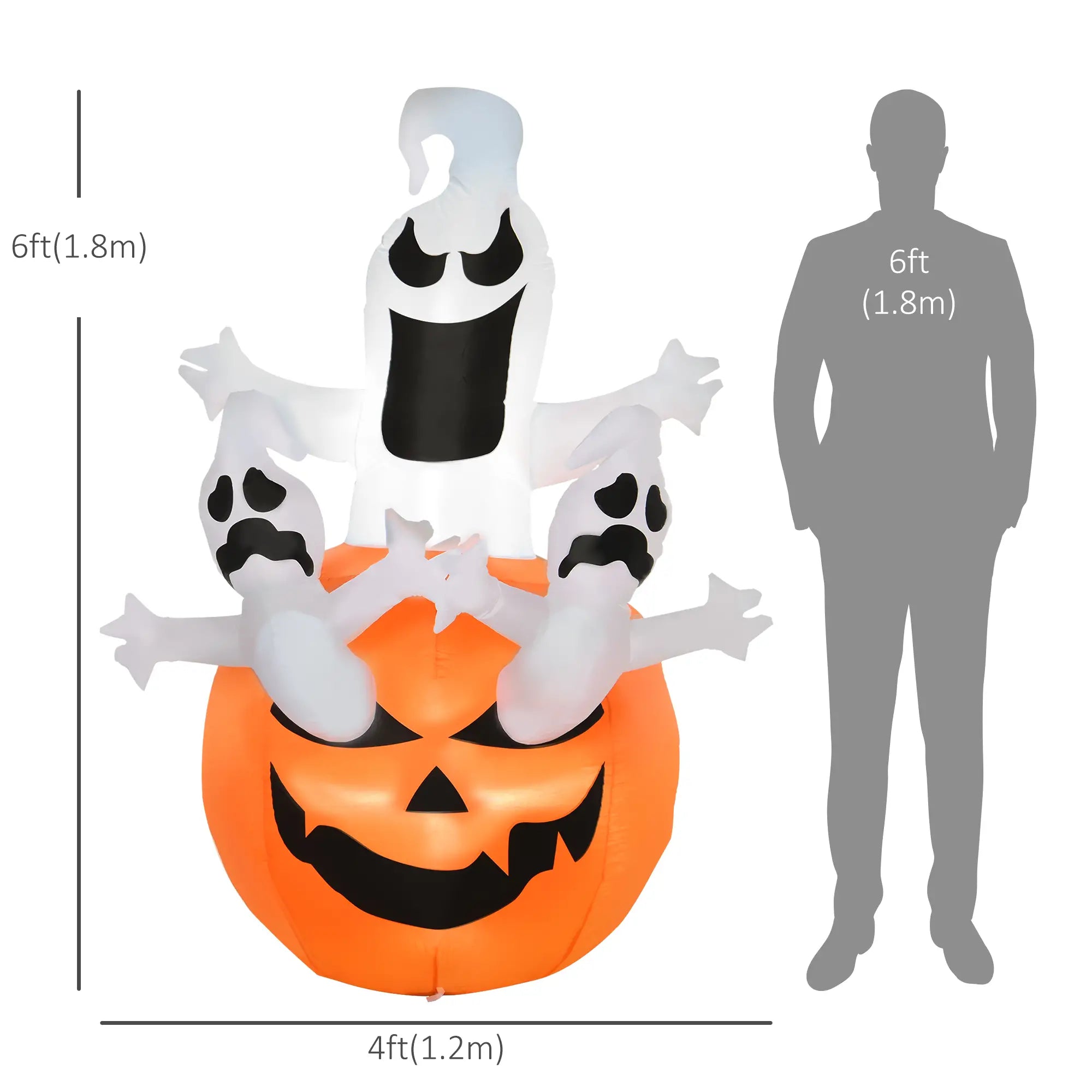 6FT Halloween Inflatable Jack-O-Lantern, Ghosts, LED Lights Halloween Decorations at Gallery Canada