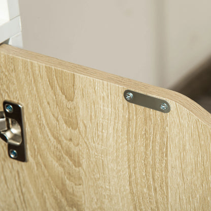 4-Tier Open Bookshelf with Doors, Home Office Storage Cabinet, Oak White Bookshelves at Gallery Canada