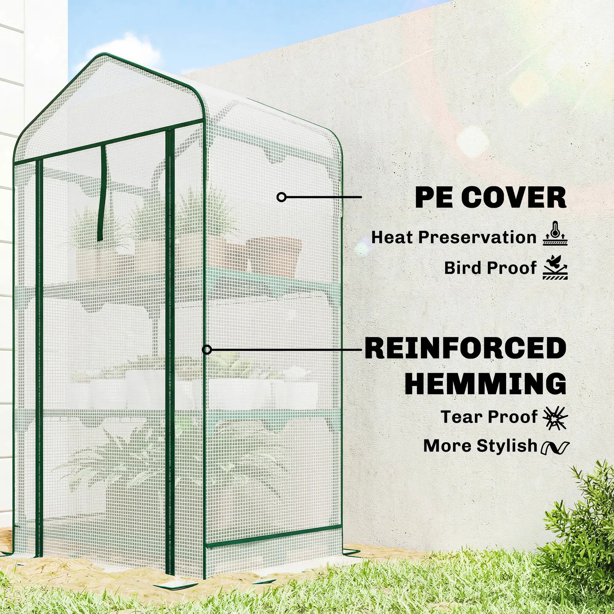 Mini Greenhouse With Screen Roof, 27.6