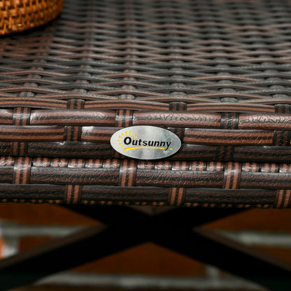 Patio Wicker End Table, Outdoor PE Rattan Side Table, Mixed Brown, Brown Patio Side Tables at Gallery Canada