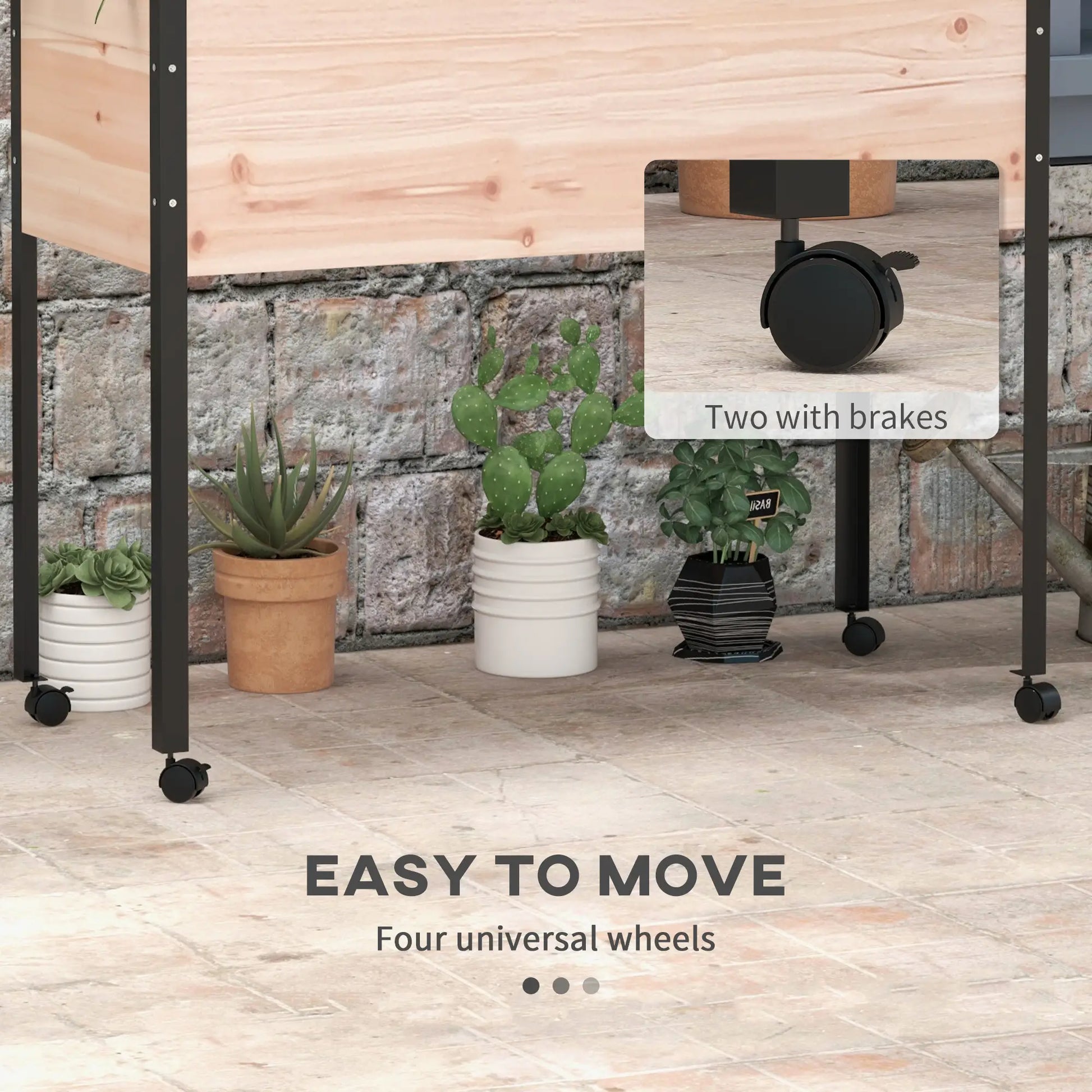 Wooden Elevated Planter Box, Raised Garden Bed, Wheels, Metal Legs Raised Garden Beds at Gallery Canada