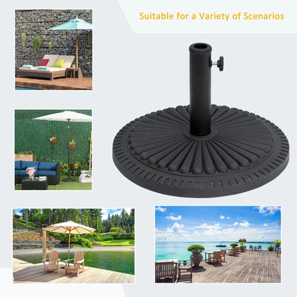 Round Cement Patio Umbrella Base Stand, Fits Φ1.4", Φ1.5", Φ2" Pole, Black Umbrella Bases at Gallery Canada