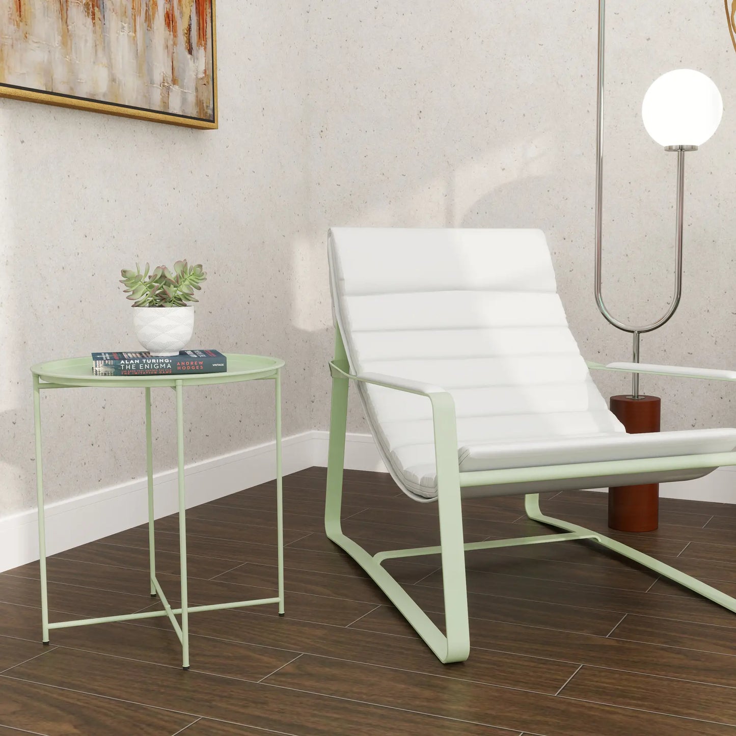 18" Outdoor Side Table, Removable Tray, Folding Legs, Green Patio Side Tables at Gallery Canada