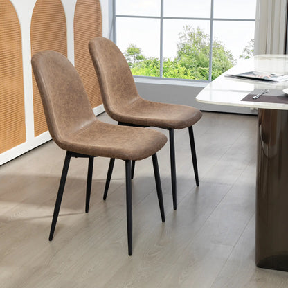 Retro Dining Table Chairs Set of 4, PU Leather Upholstered Bar Stools at Gallery Canada