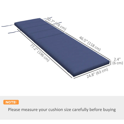 Patio Chaise Lounge Chair Cushion, with Headrest and Ties, Dark Blue Patio Chair Cushions at Gallery Canada