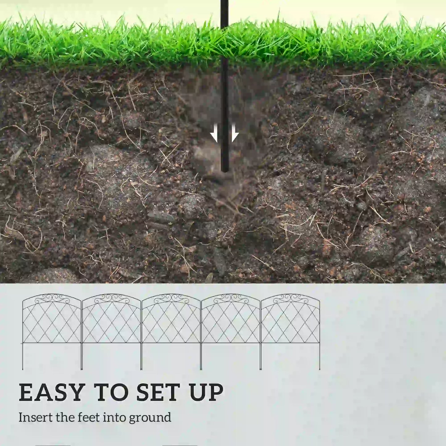 5 Pack Garden Fencing, Swirls Black, Decorative Animal Barrier, Black Garden Fences at Gallery Canada
