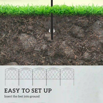 5 Pack Garden Fencing, Swirls Black, Decorative Animal Barrier, Black Garden Fences at Gallery Canada