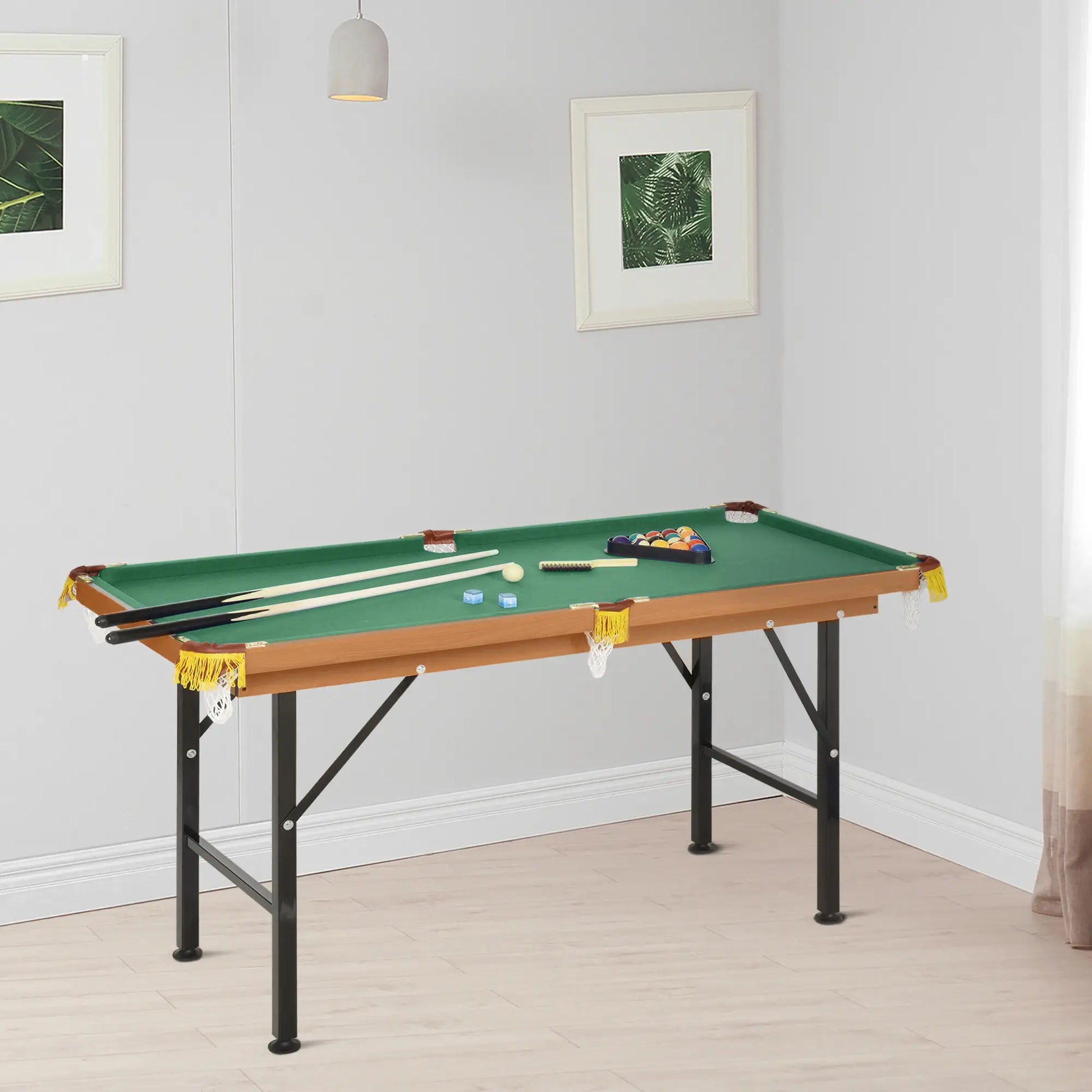 54.3"L Mini Pool Table, Portable, Includes Cues, Balls, Chalk, Rack Game Tables at Gallery Canada