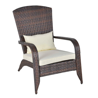 Patio Wicker Adirondack Chair, Outdoor PE Rattan Fire Pit Chair, White Patio Chairs White at Gallery Canada
