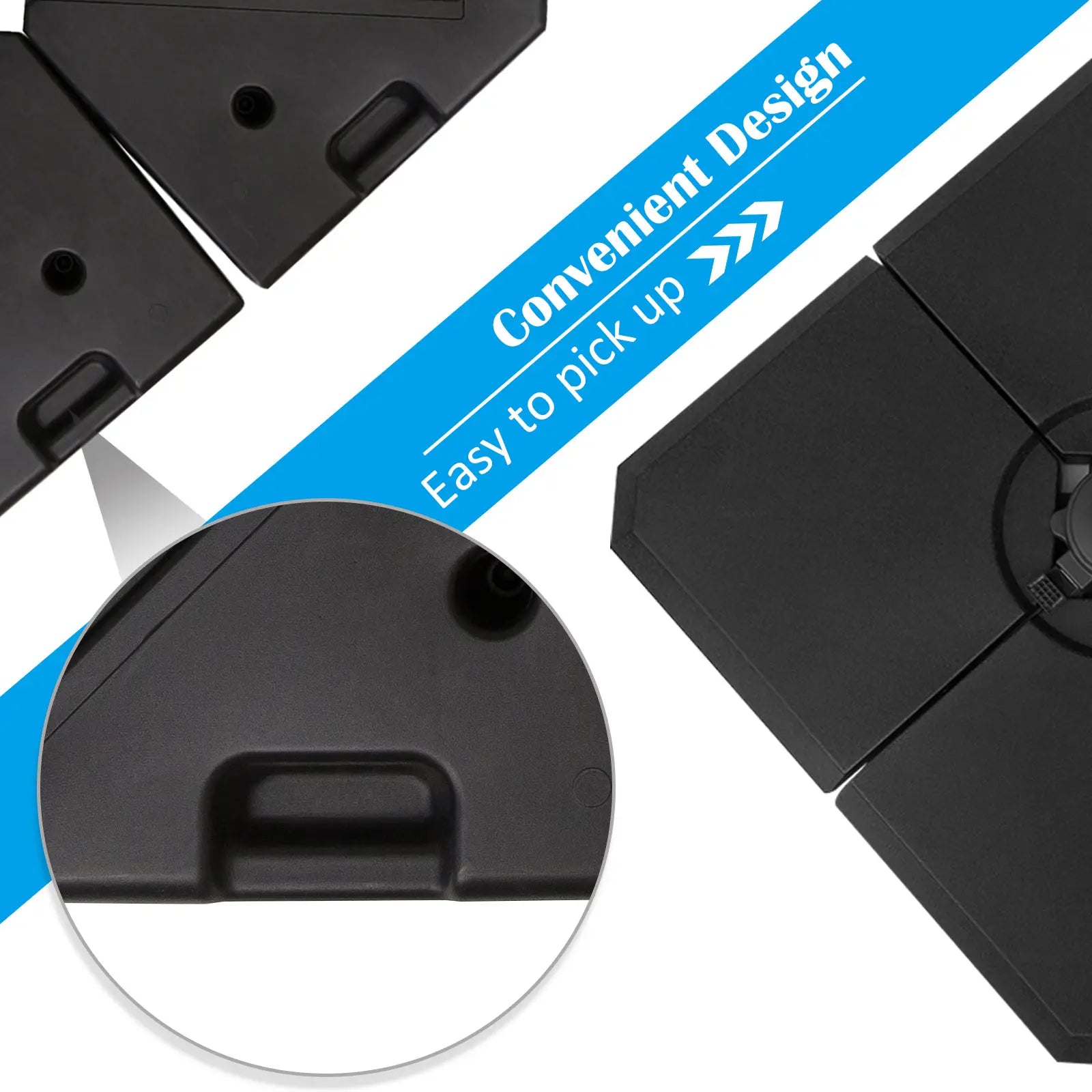 4Pcs Cantilever Umbrella Stand, Fill w/ Sand or Water, Black Umbrella Bases at Gallery Canada