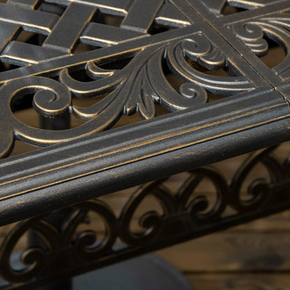 7-Piece Patio Dining Set, Cast Aluminum, 6 Cushioned Chairs, Rectangle Table, Khaki Bistro Sets at Gallery Canada