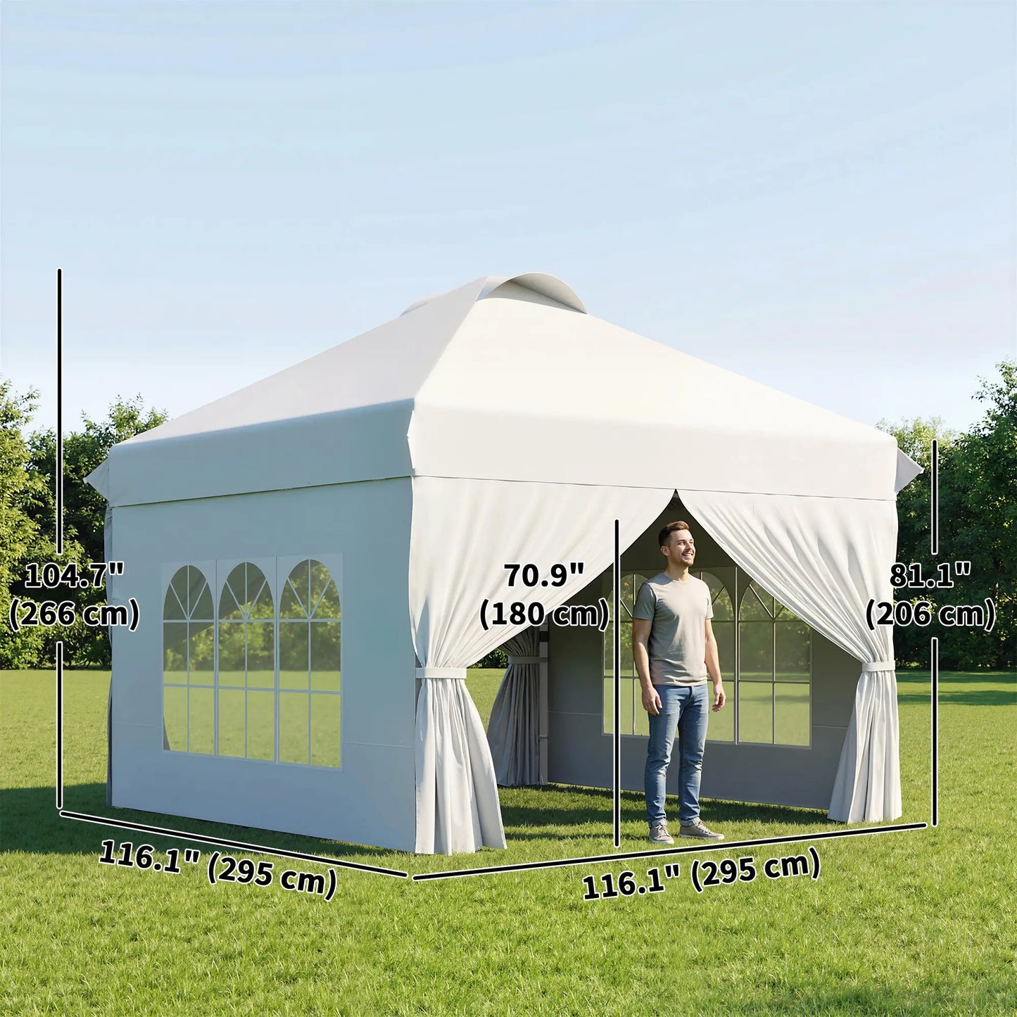 10' x 10' Pop Up Canopy Tent, Instant Sun Shelter, White Pop Up Canopies at Gallery Canada
