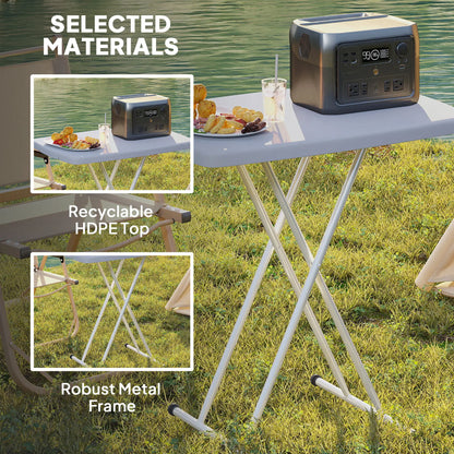 Portable Patio Side Table, Height Adjustable, Folding, Dark Grey Patio Side Tables at Gallery Canada