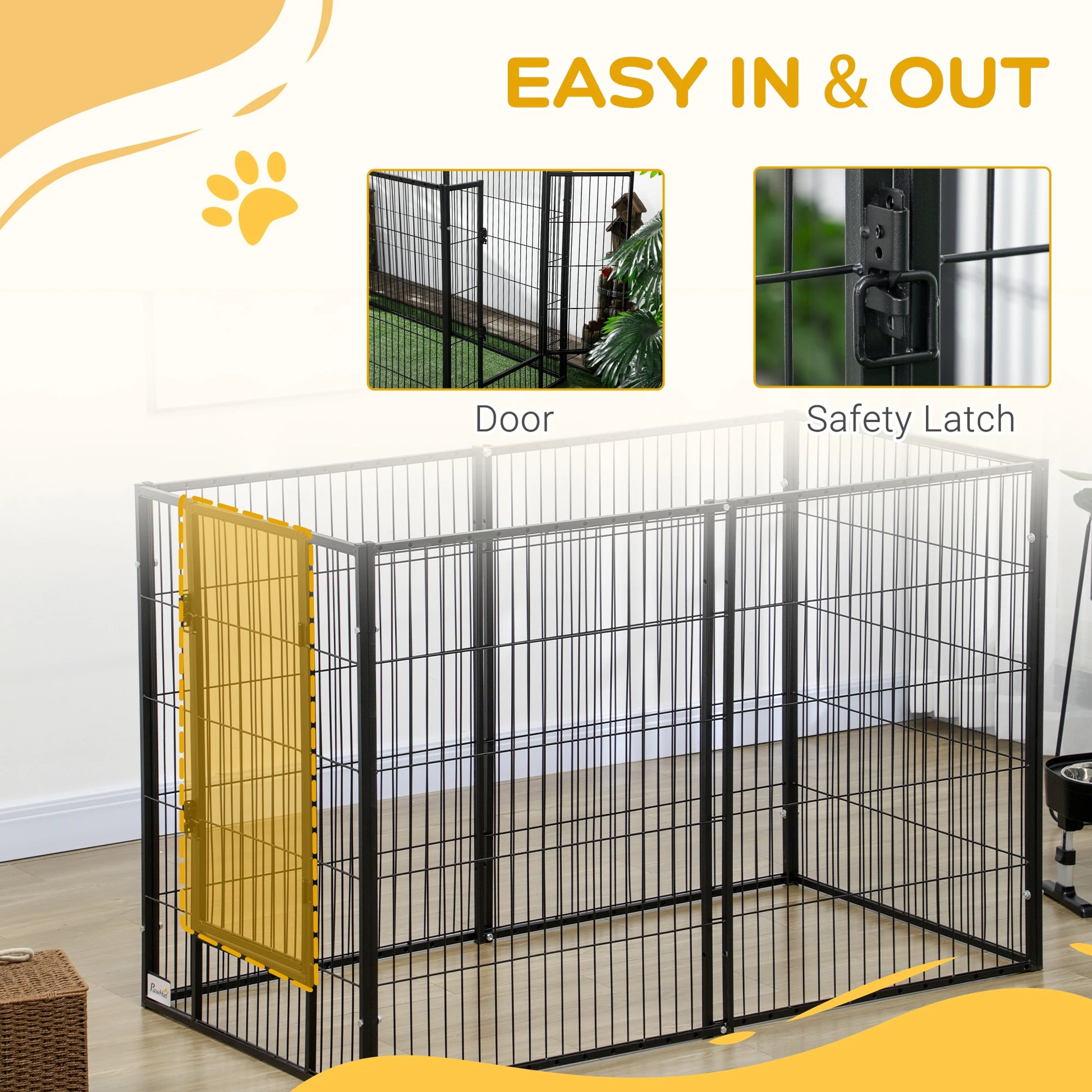6 Panel 32.5" - 59" x 40" Dog Playpen, Heavy Duty, Indoor Outdoor Houses, Kennels & Pens at Gallery Canada