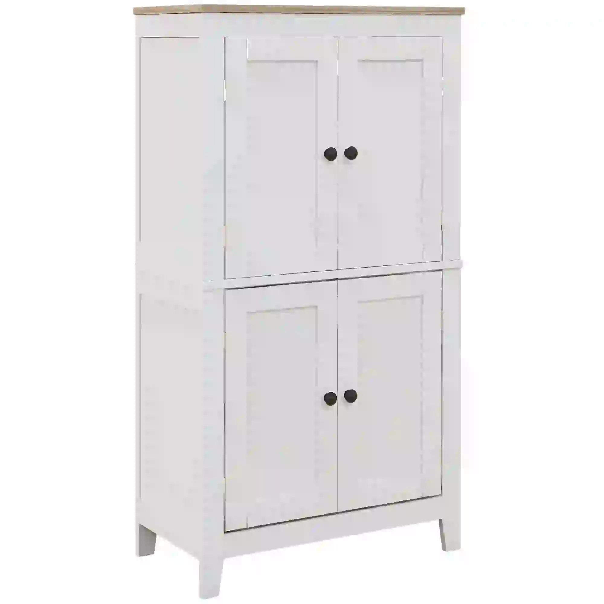 Bathroom Storage Cabinet, Modern Floor Cabinet, 4 Doors, 2 Shelves, White Freestanding Bathroom Cabinets at Gallery Canada