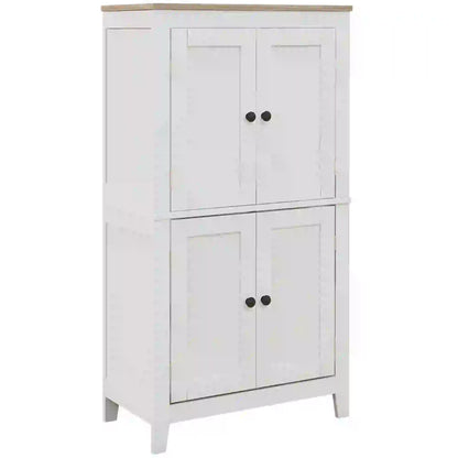 Bathroom Storage Cabinet, Modern Floor Cabinet, 4 Doors, 2 Shelves, White Freestanding Bathroom Cabinets at Gallery Canada