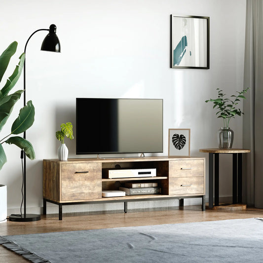 TV Stand for 50 Inches, Cabinet with Door, Storage, Drawers, Steel Legs TV Stands Coffee at Gallery Canada