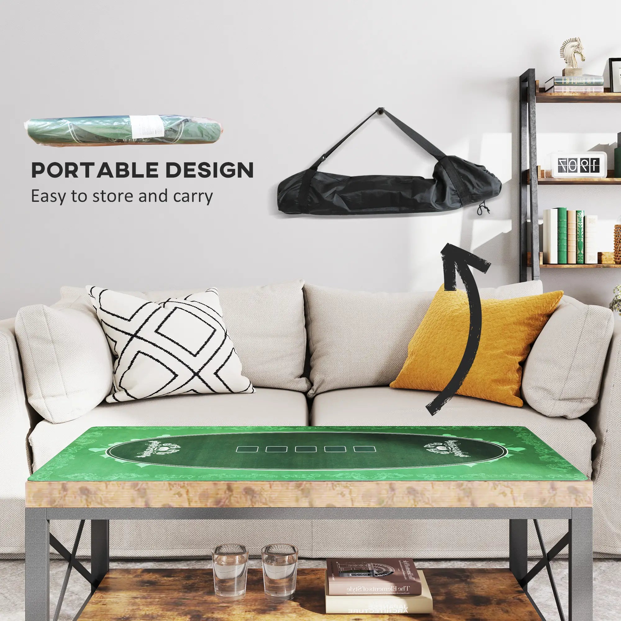 6 Player Poker Table Top Mat, Green Game Tables at Gallery Canada