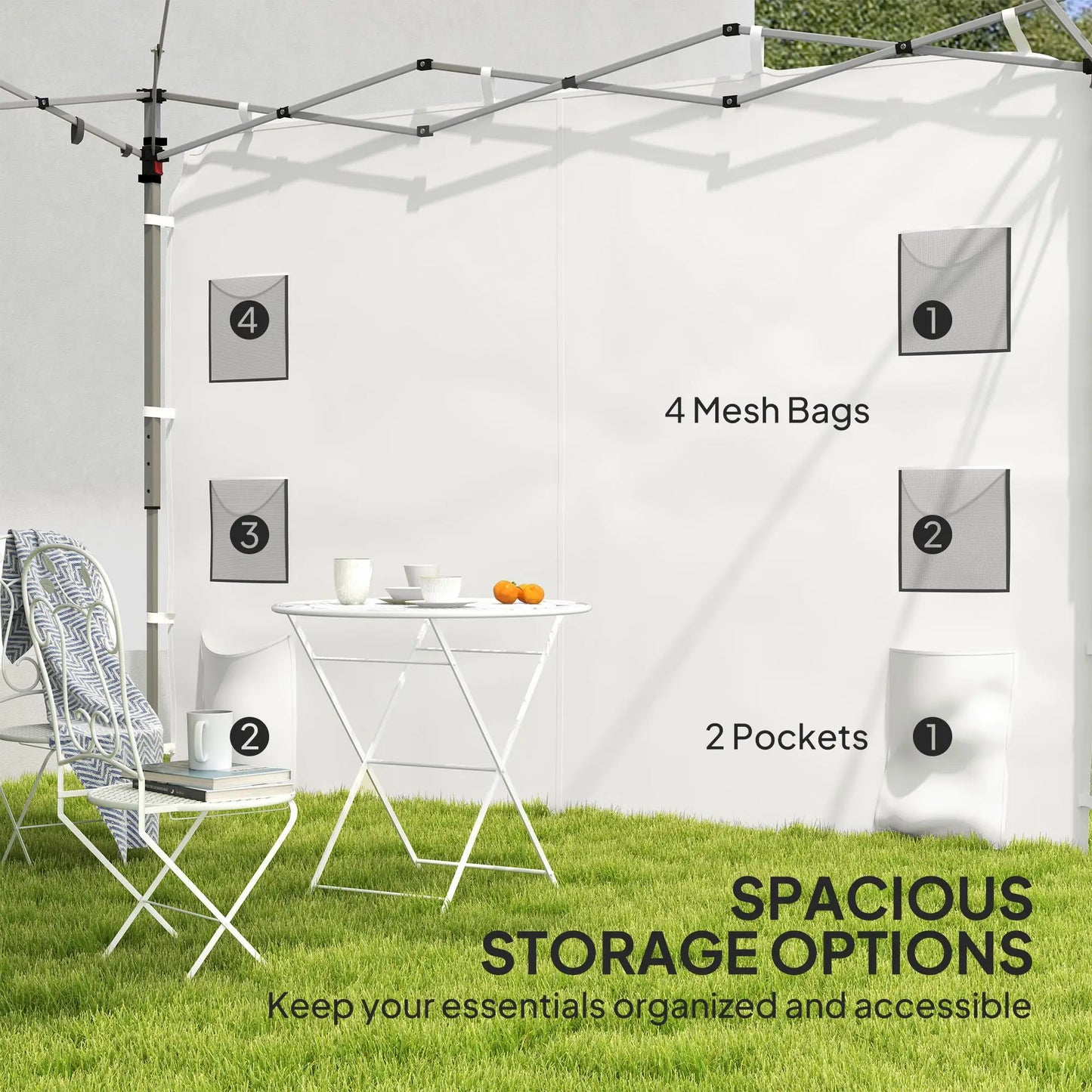 Instant Canopy Sidewall, 10 x 10 ft, 1 Pack, White Gazebo Sidewalls at Gallery Canada