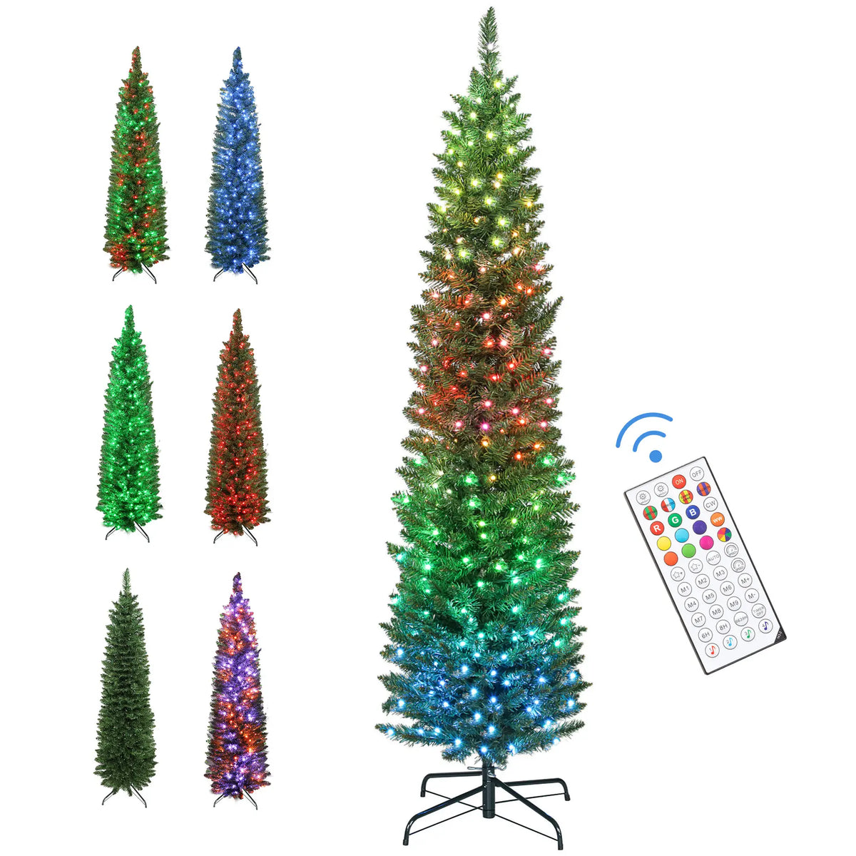 6ft Green Christmas Tree, Colorful DIY LEDs, Remote, Timer, Green Pencil Christmas Trees at Gallery Canada