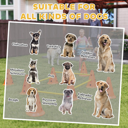 Dog Agility Hurdle Set, Adjustable Obstacle Course, 8 Cones 8 Poles, Orange Dog Agility Training Equipment at Gallery Canada