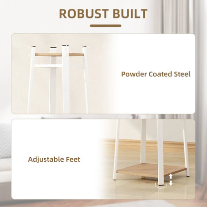 Clothes Rack with Storage, 8 Hooks, 3-Tier Shelf, Oak Clothing Storage at Gallery Canada