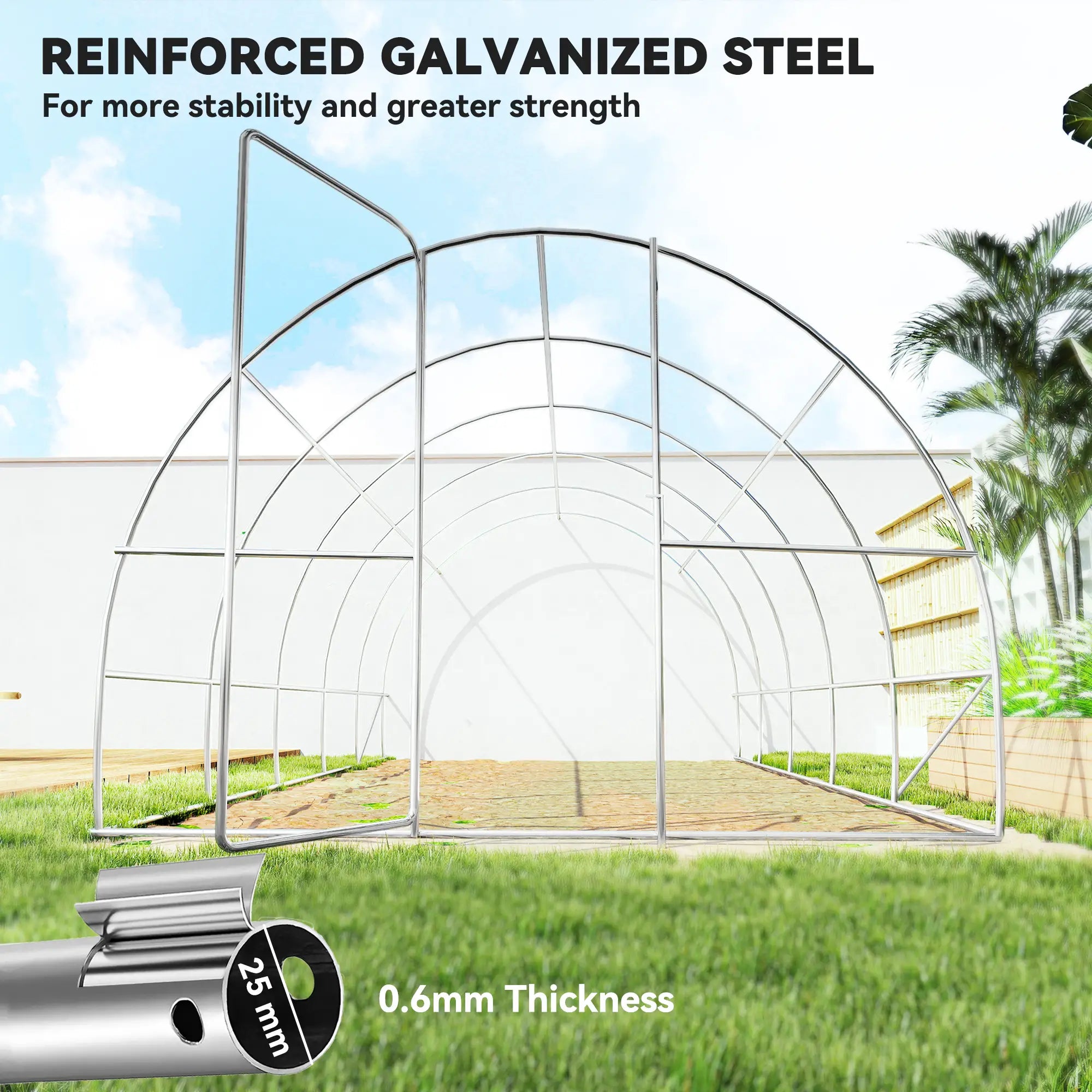 20x10x6.6ft Heavy Duty Walk-in Greenhouse, PE Cover, Green Portable Greenhouses at Gallery Canada