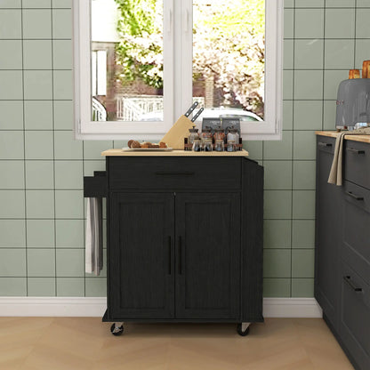 Rolling Island with Wheels for Kitchen, Kitchen Island on Rollers with Power Outlets, Drawer and Doors Kitchen Islands & Kitchen Carts at Gallery Canada