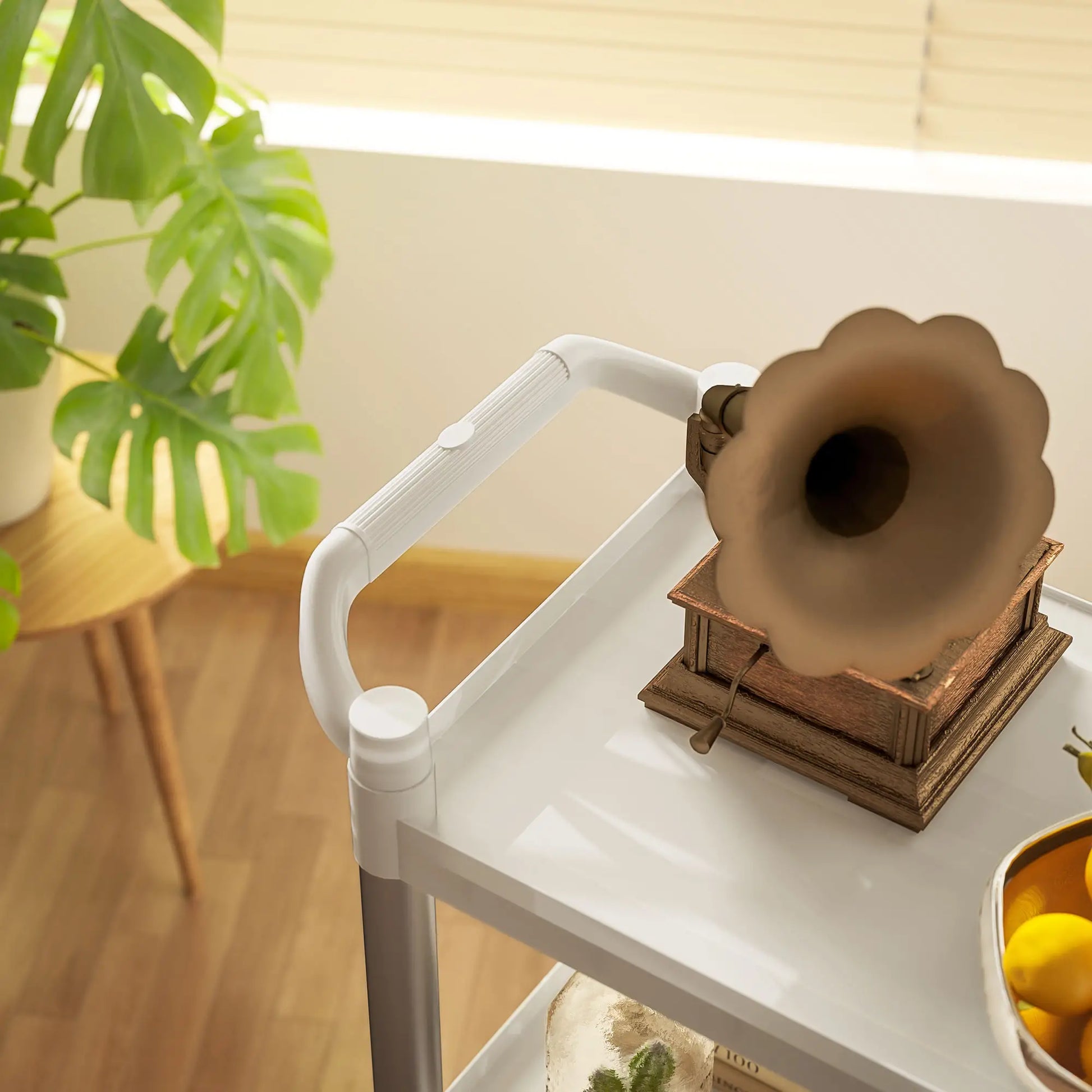 3-Tier Utility Cart, Rolling Storage Trolley, 3 Shelves, Silver White Kitchen Islands & Kitchen Carts at Gallery Canada