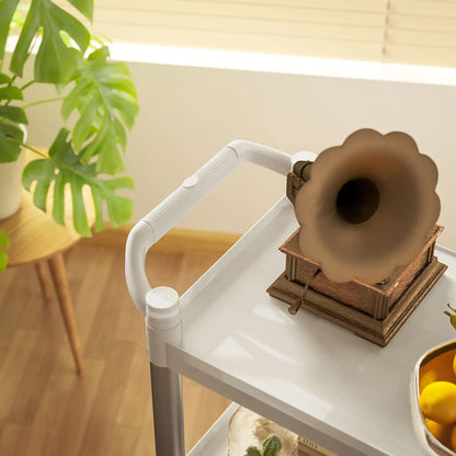 3-Tier Utility Cart, Rolling Storage Trolley, 3 Shelves, Silver White Kitchen Islands & Kitchen Carts at Gallery Canada