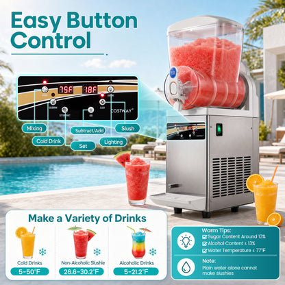Machine à slushy commerciale 507 Oz, argent