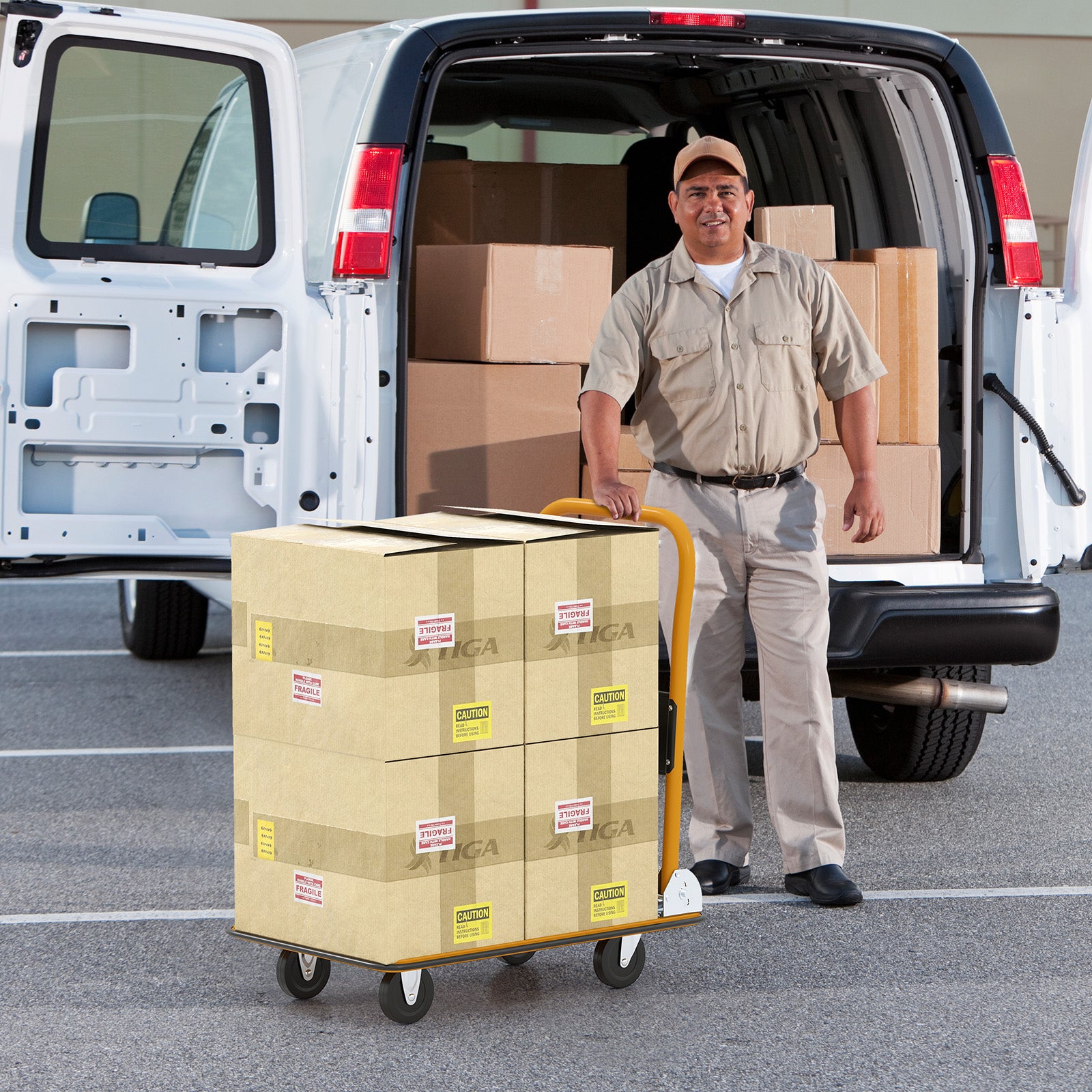Platform Cart Dolly Foldable Warehouse Push Hand Truck, Black Garden Tools at Gallery Canada
