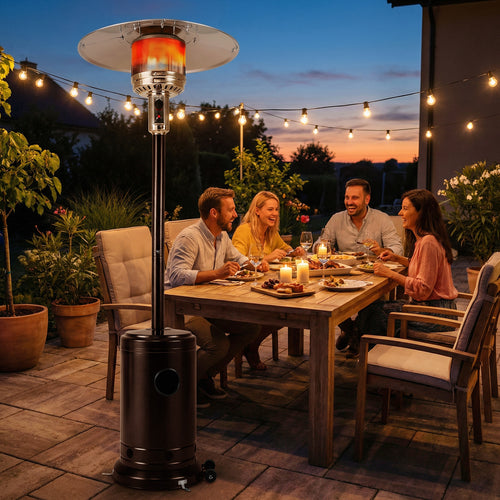 50,000 BTU Patio Propane Gas Heater, Stainless Steel Burner, Bronze