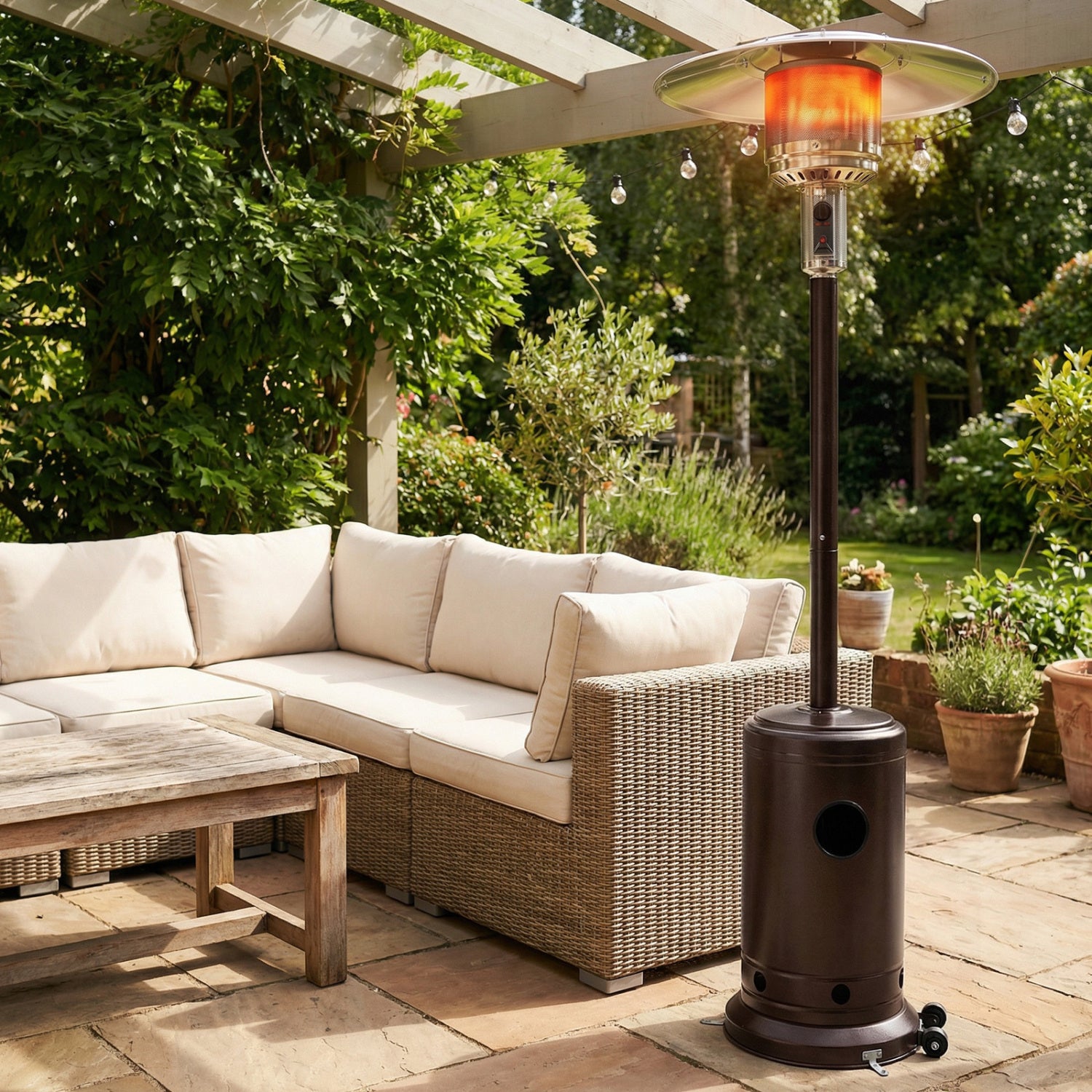 50,000 BTU Patio Propane Gas Heater, Stainless Steel Burner, Bronze Patio Heaters at Gallery Canada