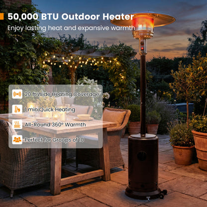 50,000 BTU Patio Propane Gas Heater, Stainless Steel Burner, Bronze Patio Heaters at Gallery Canada