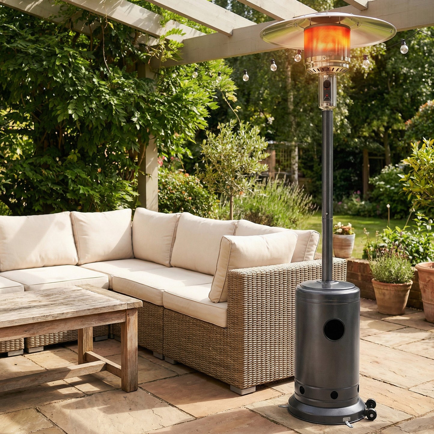 50,000 BTU Patio Propane Gas Heater, Stainless Steel Burner, Gray Patio Heaters at Gallery Canada