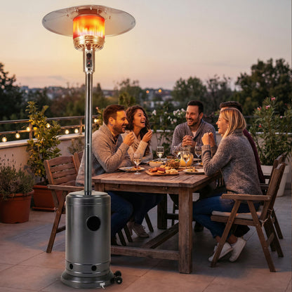 50,000 BTU Patio Propane Gas Heater, Stainless Steel Burner, Gray Patio Heaters at Gallery Canada