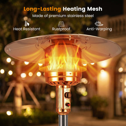 50,000 BTU Patio Propane Gas Heater, Stainless Steel Burner, Gray Patio Heaters at Gallery Canada